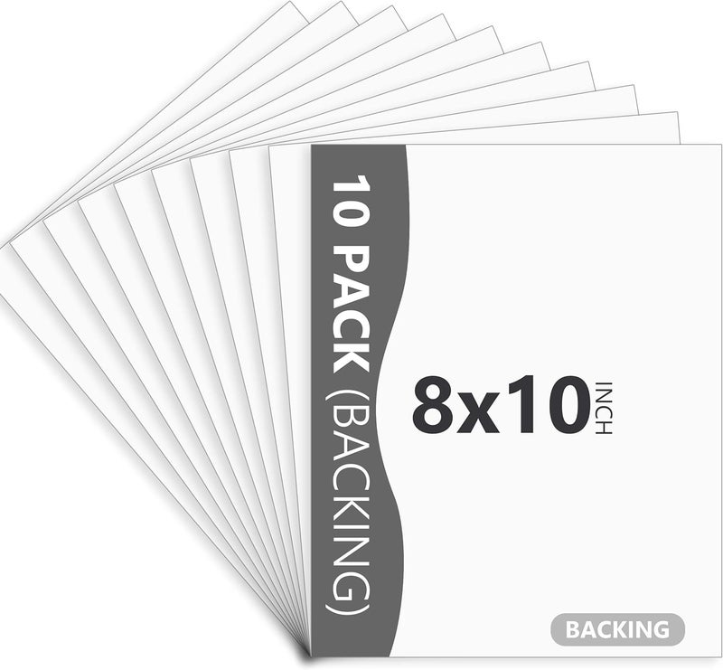 Somime 10-Pack White Uncut Picture Frame Backing Board,Acid Free 8x10 White Matte Picture Board for Photos - Image 1